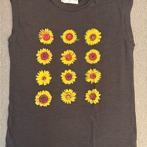 Anthropologie Sunflower Graphic Tank Top - size XS